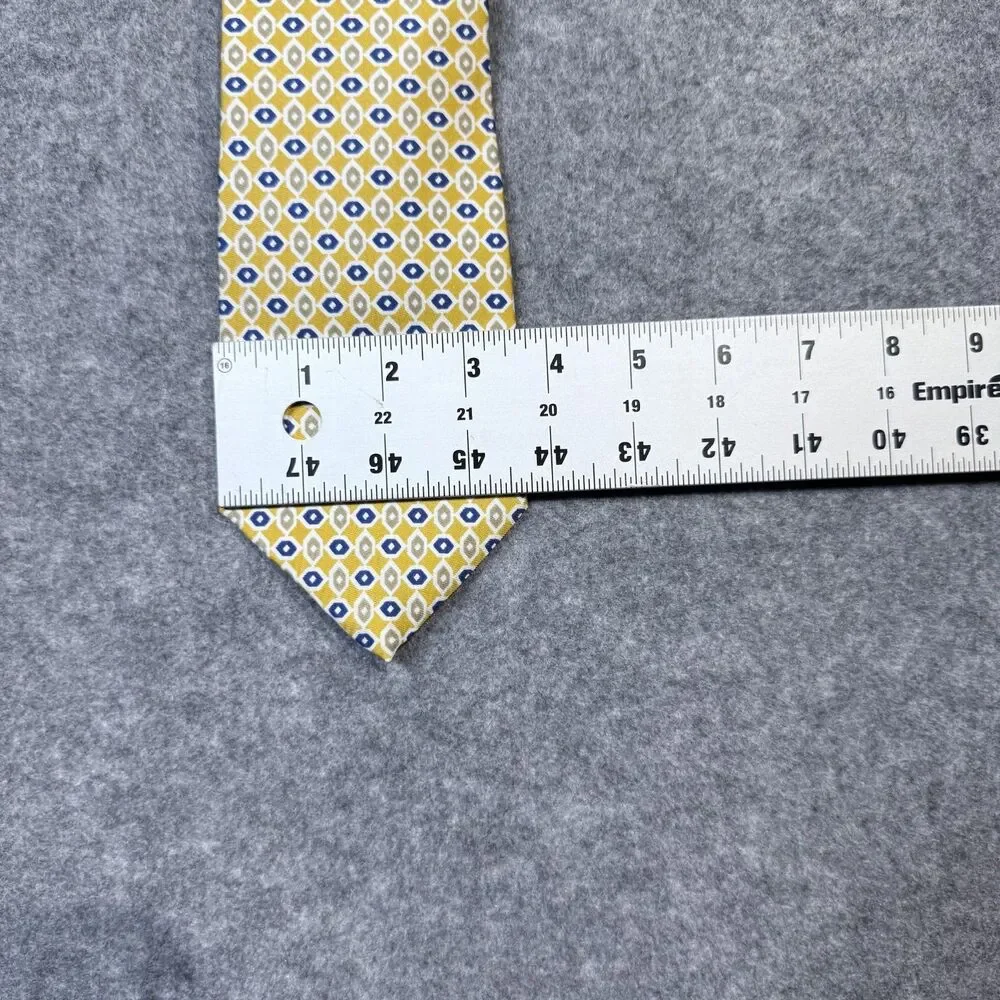 Burberry's London Pure Silk Hand Sewn Dress Tie Men's Yellow &‎ Blue Color NEW